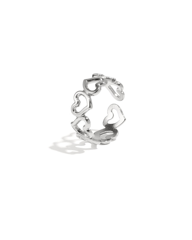 Roestvrijstalen minimalistische ringen Hart Casual Dagelijks Eenvoudig Serie Dames sieraden