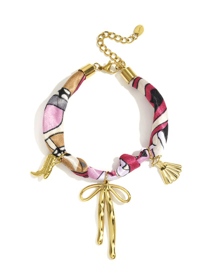 Armbanden met bedel van roestvrij staal met strik, casual, dagelijks, eenvoudig, serie, damessieraden