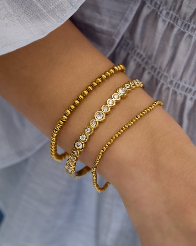 Bangle armband ronde steentjes