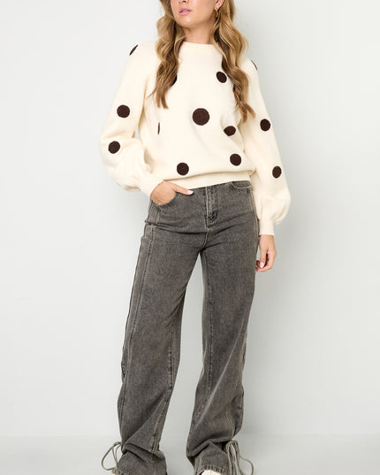 Polyestervezel (polyester) Gebreide truien Stippen Casual Herfst/Winterkleding