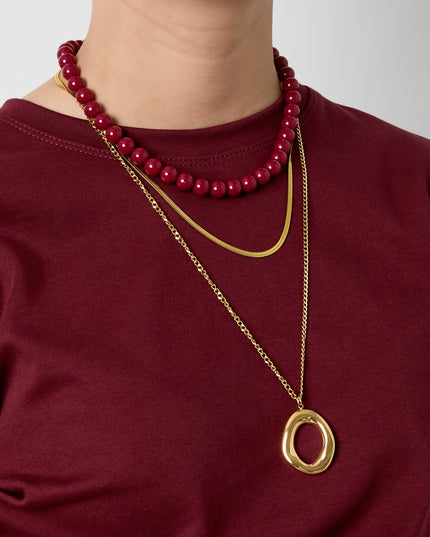 Elegant Gold-Toned Circle Pendant Necklace for Daily Wear