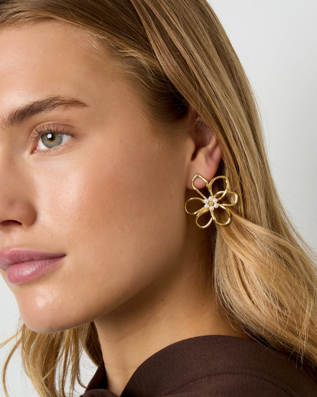 Stainless Steel Stud Earrings Flower Casual Daily Simple Series Women's jewelry